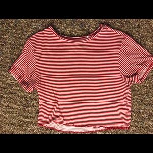 Red and white striped crop top